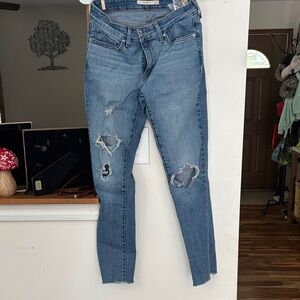 Levi's Classic Blue Distressed Skinny Jeans